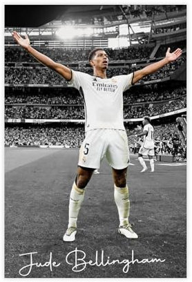ocvdfss Jude Bellingham Leinwand-Poster, Schlafzimmer, Dekoration, Landschaft, Büro, Raumdekoration, Geschenk, 30 x 45 cm