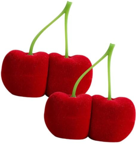 2pcs Box Cherry Jewelry Box Valentines Day Ring Case Ring Case For Decor Valentines Ring Boxes Jewelry Organizer Tray Decoration Necklace Packing Box
