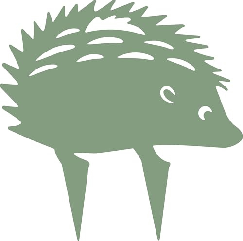Louis Moulin Hedgehog Figurine - Outdoor Decoration, Made in France, UV Resistant Steel and Frost, Pale Green