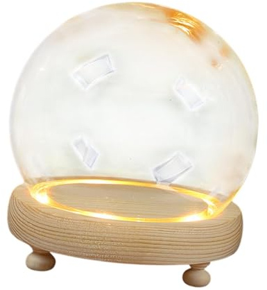 Fenteer Cloche en Verre sur Socle en Bois pour Décoration de Maison de Poupée, 20 Cm