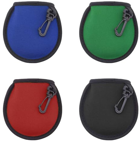 TRKETK 4 Stück Golfbälle Reiniger Tasche, Tragbare Golfball Tasche mit 4 Schnalle Praktischer Golf Zubehör wasserdichte Tasche Golfball Trockenreinigungstasche Effektive Reinigung Golfbälle, 4 Farben