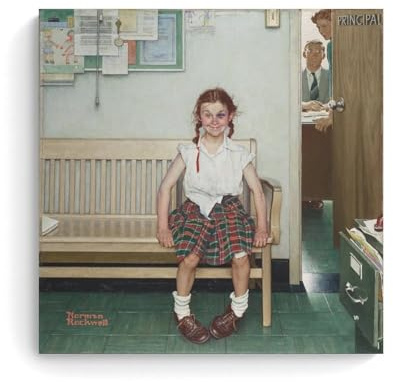 HAJIDEMA Norman Rockwell Art Poster, The Shiner Painting On Canvas Wall Art Scroll Picture Print Living Room Walls Decor Homes 30 x 30 cm