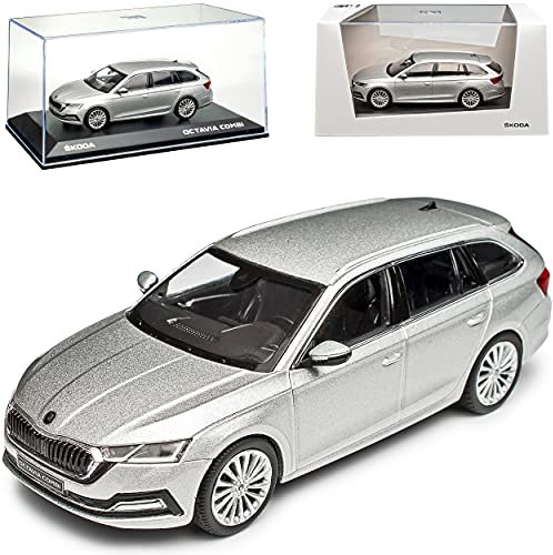 Skod. Octavia IV Kombi Brilliant Silber Metallic 4. Generation Ab 2019 1/43 Norev Modell Auto