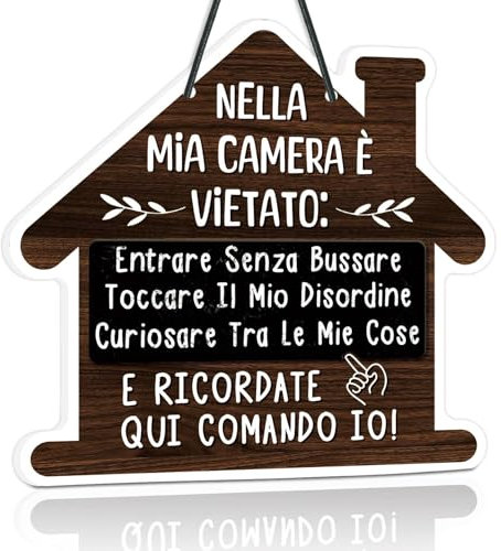 Putuo Decor Cartello Divertente per Camera da Letto, Targa in PVC Decorativa, Segno Vintage per Porta, Regalo per Ragazzi e Ragazze, Stile Rustico, Decorazione Murale