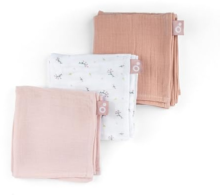 doomoo Lot de 3 Langes Bebe Lovely - 70x70cm - Langes Bio Ultra Doux - Gaze de Coton - Multi-Usage - Très Absorbants - Lavable en Machine - Carre Bebe, Rose