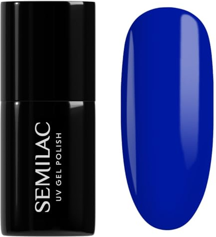 Semilac UV Nagellack 938 Electric Rave 7ml Gel Nagellack Nageldesign | Tiefes Kobaltblau - deckend - glattes Finish
