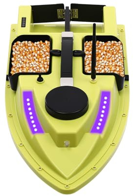 Wiyuer Akku RC Fischköder Futterboot Köderboot mit LED Display GPS Baitboat Nachtangeln Fischerköder Boot Fernsteuerung Control Automatische Kurskorrektur