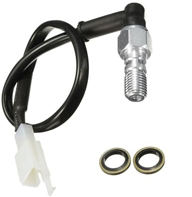 Xibao Bremslichtschalter Motorrad,Motorrad Hydraulischer Bremslichtschalter,Bremskupplungsdruckschalter für Rücklicht mit Unterlegscheiben,Geeignet für die meisten Arten von Motorrädern (M10×1.25mm)