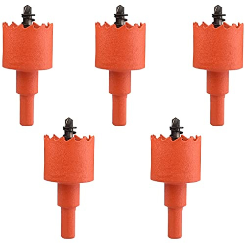 Scie cloche bimétallique HSS, foret de centrage, diamètre de scie cloche 27-35Mm, peut facilement percer le bois, le plastique, le contreplaqué, le métal fin, 5 pièces(Diameter 35mm)