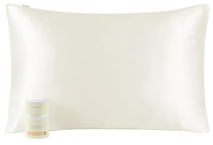 LILYSILK Salad 100% Seidenkissenbezug Haarpflege Botanische Schönheit für Tropische Hautpflege und luxuriösen Schlafkomfort 1PC, Mit Kokosöl angereichert - Weiß - 40x60cm
