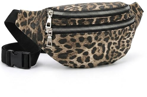 NiceNaiils Bauchtasche Leo Damen, Leoparden Tasche, Kleine Crossbody Bag Damen Herren Umhängetasche Damen Handy Gürteltasche Geldbörse Fanny Pack