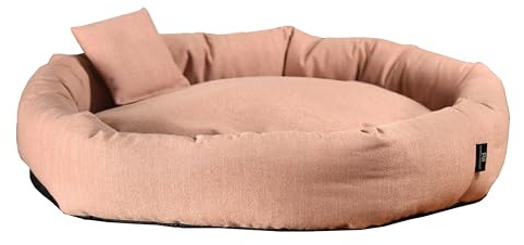 Rohrschneider Kuschelinsel für Hunde und Katzen, Recyceltes Material aus PET-Flaschen, Herausnehmbares Innenkissen, Abnehmbarer Bezug, Grau oder Rosa, versch. Größen (Rosa, M: 68x18cm)