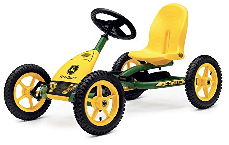 BERG Gokart Buddy John Deere | Kinderfahrzeug, Tretauto mit Optimale Sicherheid, Luftreifen und Freilauf, Kinderspielzeug geeignet für Kinder im Alter von 3-8 Jahren,Grün_gelb