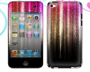 wortek Skin Schutzfolie für Apple iPod Touch 4 4G in Schwarz Lila Sternschnuppe