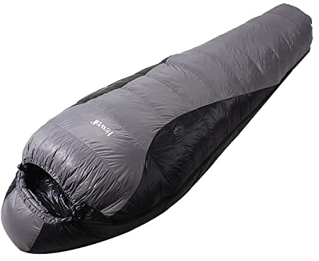 Hewolf Down Camping Sleeping Bag - Mummy Compact Ultralight Backpacking Sleeping Bag Down Indoor Outdoor Use 800 Fill 0°F-10°F