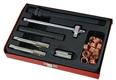 Spark Plug Thread Repair Kit 25 Piece (M14 X 1.25) in Metal Case