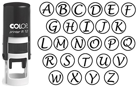 Benutzerdefinierte AZ Alphabet Stamp in schwarzer Tinte Monogramm Runde Stempel Selbst Farbwerk Initial Stempel Colop Mini Stamper 12 mm