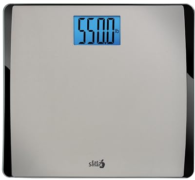 Eat Smart Precision Digitale Personenwaage, extra hohe Kapazität, extra breite Plattform, Edelstahl, 250 kg