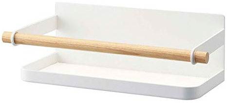 YAMAZAKI Home Tosca Magnetisches Gewürzregal für Kühlschrank – Stahl + Holz