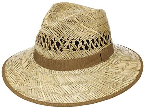 Lipodo Big Brim Traveller Strohhut Damen/Herren - Hut aus 100% Stroh - Made in Italy - Sonnenhut in S, M, L, XL - Sommerhut mit breiter Krempe - Naturfarben Natur S (54-55 cm)