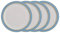 Denby - Elements - Juego de 4 platos azules medianos - Vajilla apta para lavavajillas y microondas de 22 cm - Vajilla de cerámica azul y blanca - Platos de almuerzo resistentes a astillas y grietas