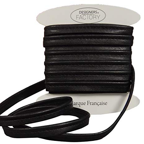 Paspelband aus Kunstleder, Weiche schwarz-Kunstleder-Paspelband, gute Qualität (Um 5 Meter)