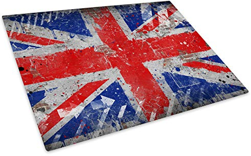 Union Jack Funky Glass Chopping Board Kitchen Worktop Saver Protector