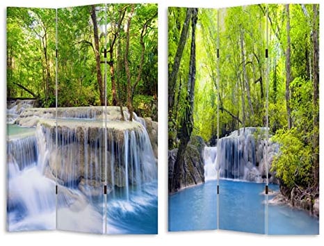 HTI-Line Paravent Wasserfall Sichtschutz Spanische Wand Raumteiler
