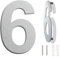 spazzolato moderno numero civico -4 pollici 102 mm altezza, in solido acciaio INOX 304, galleggiante aspetto e facile da installare(Numero 6 Sei)