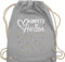 Turnbeutel Rucksack - & Fasching - Taschen - Konfetti im Herzen Karneval I - Unisize - Hellgrau - tasche für wurfmaterial karnevalsbeutel faschings herz beutel karnevalstasche karnevals confetti