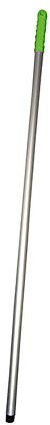 Ramon Hygiene Mango de aluminio con rosca de tornillo, 120 cm de longitud, mango de plástico verde, mango de fregona, mango de escoba de repuesto