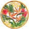 Les Jardins de la Comtesse - Grande Assiette Plate Motif Fleur Jaune Verte Rose - Assiette en Mélamine du Service de Table Fleurs Exotiques - Collection Vaisselle MelARTmine - Ø 28 cm