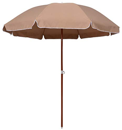 vidaXL Sombrilla de jardín con Palo de Acero Taupe 240 cm