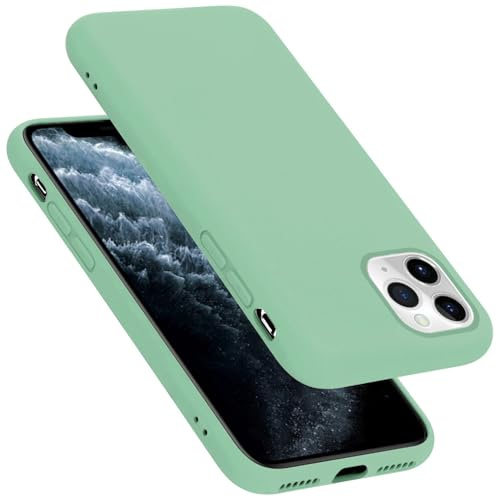 Cadorabo Hülle kompatibel mit Apple iPhone 11 PRO Hülle Silikon Handyhülle für iPhone 11 PRO Case aus flüssigem Silikon- Kratzfeste und stoßfeste dünne TPU Schutzhülle - Liquid HELL GRÜN
