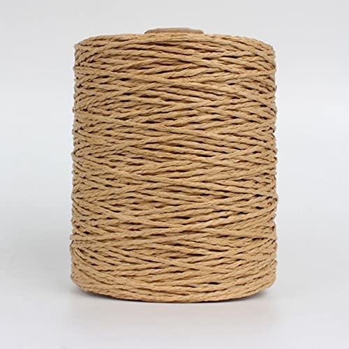 JIUFU 280 Metros de Hilos de Colores Material de Rafia Natural Hilo de Paja para el Verano Tejido a Mano Sombrero de Ganchillo Bolso cojín cestas Tejer