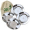 AllEco® Edelstahl Camping Teller Set 4 Stk. tief 22cm Ø [Update: mit verbessertem Material] Picknick & Camping Geschirr Set 4 Personen Metall Edelstahlteller Zubehör Campingküche