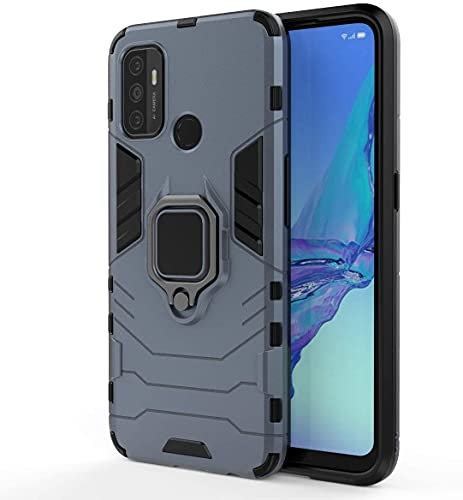 Funda para móvil OPPO A53 / OPPO A53s / OPPO A32 Carcasa Magnética con Anillo Imán Híbrida Antigolpes Resistente Rígida Dura [Tecnología de Absorción de Golpes] (OPPO A53/A53s/A32, Azul Marino)