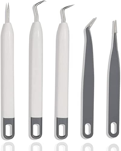 Weeding Tools for Vinyl, Basic Tools Set Weeder Tweezers Crafting Basic Accessories Set Kit for Cricut Silhouette Sewing, Grey