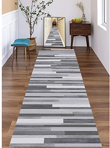 Läufer Teppich Flur rutschfest Schmale Halle Runner Teppiche, Grau | Flur Teppichreiter 1m 1,5m 2m 2,5m 3m 3,5m 4m 4m 4m 5m 5m 5m 6m extra langer grauer Läufer Teppich - Breite 60 cm 70 cm 80 cm 100 c