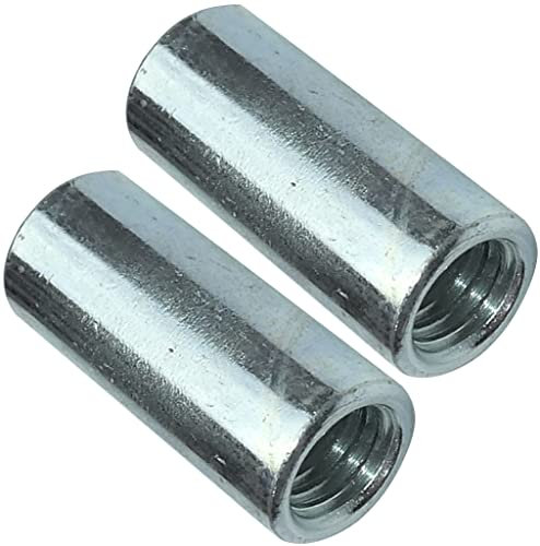 AERZETIX - C49631 - Lot de 2 écrous manchons de jonction M8x25x11mm filetés - manchon de raccordement rond cylindrique prolongateur - en acier zingué