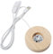 LED Light Base, Oak Wood USB Powered Round LED Light Dispaly Base Plate Glowing Decorative Display Lamp for Home(Colorful)