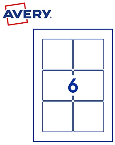Avery - Packung mit 60 selbstklebenden Etiketten, quadratisch, Polyesterfolie, weiß, Format 80 x 80 mm, personalisierbar und bedruckbar mit Laser und Kopierer (FPL-80 x 80.Fr)