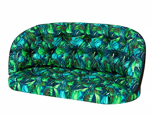 HOBBYGARDEN Stuhlkissen Kissen für Rattansessel Bankkissen Schaukel Gartenkissen Schaukelauflagen Liegekissen Auflagen Kissen Ruheplatz, 106 x 50 cm, Blaues Blätter