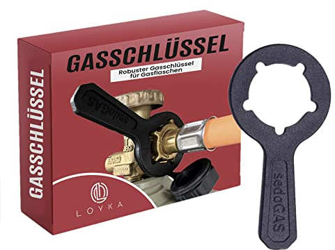 Loyka Gasschlüssel 3X - Gas Schlüssel für Gasflaschen - Outdoor Gasflaschen Schlüssel Anschluß - Wohnwagen - Wohnmobil Gasflasche - Gas Anschluss für Butanflaschen