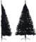 vidaXL Künstlicher Halb Weihnachtsbaum mit Ständer Christbaum Tannenbaum Dekobaum Kunstbaum Weihnachten Dekoration Weihnachtsdeko Schwarz 180cm PVC