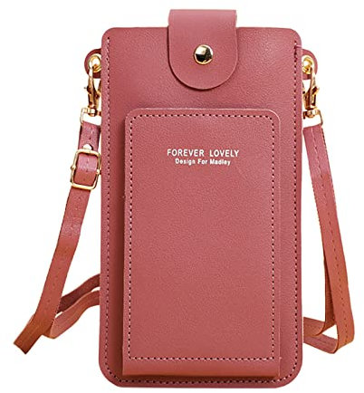 Générique Sac Téléphone Portable Femme en Cuir Blocage Petit Sac à Bandoulière pour Téléphone avec 12 Porte Carte et Fermeture Eclair Poche à Monnaie Portefeuille Pochette Femme avec Dragonne