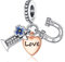 Annmors 925 Sterling Silber Bead Charms für Europäische Armbänder und Halskette I Love You Perlen mit 5A Zirkonia,Weihnachten, Valentinstag, Muttertag, Geschenkanhänger für Frauen und Mädchen