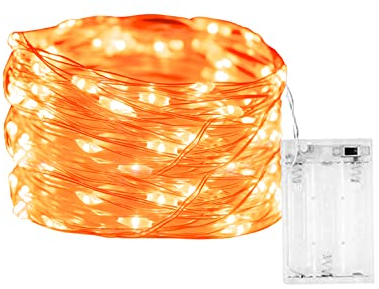 BOLEWO Guirlande lumineuse d'Halloween - 3 m - 30 LED - Fonctionne avec piles - Étanche - Pour l'extérieur et l'intérieur - Sapin de Noël, jardin, fête, fenêtre, citrouille - Orange