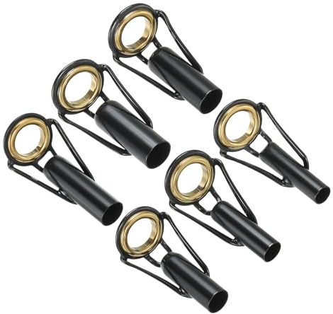 PATIKIL 4-6.5mm Angelrute Spitze Reparatur Kit 6Stk Edelstahl Pfahl Ring Leitfaden Ersatz für Salzwasser Süßwasser Fischen Golden