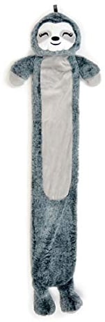 Long & Regular Warm Winter Hot Water Bottles ~ Cute Plush Animal & Plain Design Removable Covers (2 Litre - Long - Sloth Grey)